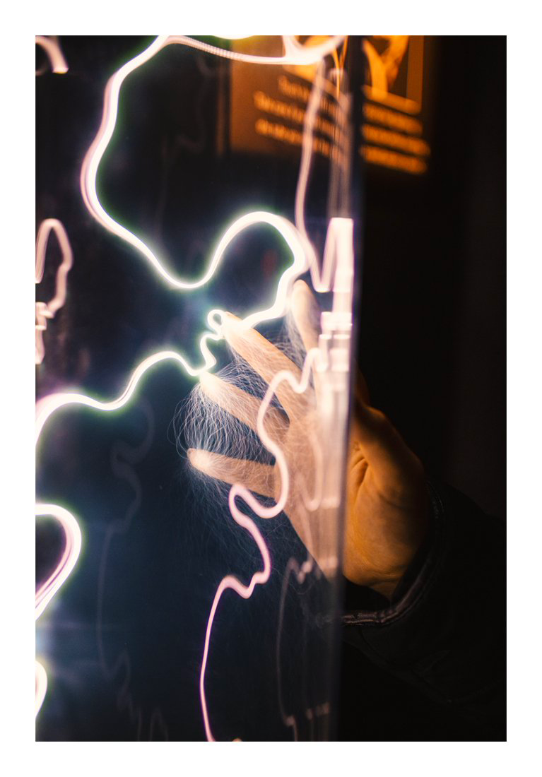 Colourful light trails in the dark